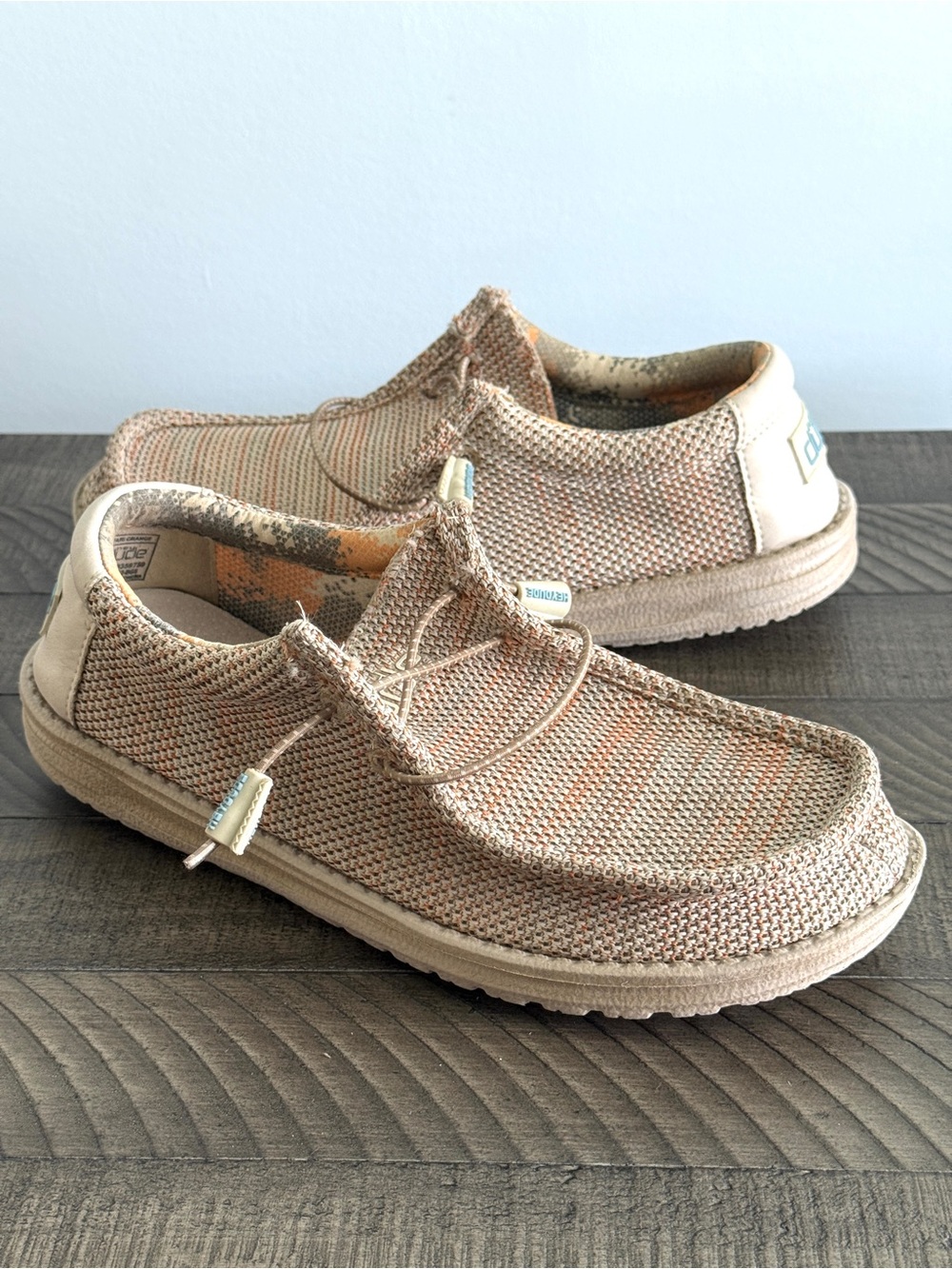 Hey Dude Wally Sox Safari Orange Men Size 7